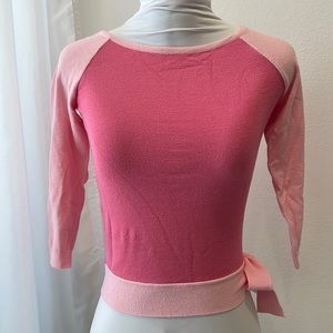 NWT Arden B Pink Sweater with cute tie on the bottom sz S